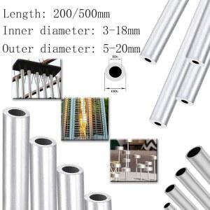 6063 알루미늄 파이프 20mm 외경 18 내경 두께 200mm 500mm 길이 DIY 기계용 직선 원형 튜브