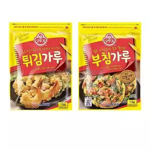오뚜기 부침가루 1kg x 2개 + 오뚜기 튀김가루 1kg x 2개