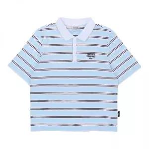 빈 BZ21TS01SB 블루 브라운 스트라이프 카라 티셔츠 123552
