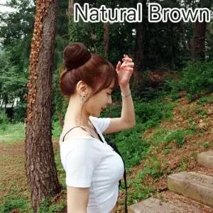 헤어 당고머리 머리 내츄럴브라운 헤어밴드 곱창 올림
