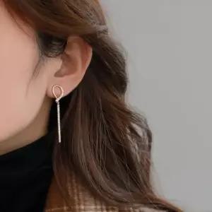 S925 글램 루프 드롭 귀걸이 드롭귀걸이 링귀걸이 925귀걸이 은귀걸이 여자귀걸이