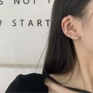 S925 은침 루블랑 사각큐 원터치 귀걸이 은침귀걸이 큐빅귀걸이 사각귀걸이 원터치귀걸이