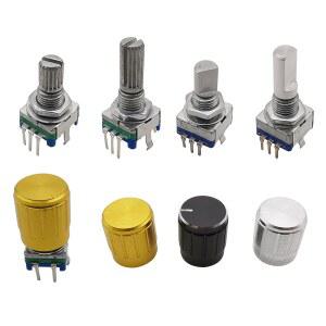 푸쉬락스위치 푸쉬온 5PCS 360 학위 EC11 20 푸시 20MM 스위치 버튼 핸들 내장 엔코더 5PIN 위치 15MM 하프플럼