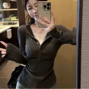 친절한탄씨 레이스 골지 슬림핏 긴팔 골지 크크니트티 포인트티셔츠 가을티셔츠 슬림티셔츠