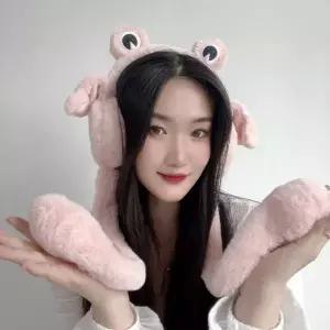 가정용품 팔딱 개구리 움직이는 귀마개 이어머프 방한귀도리