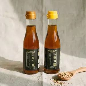 100% 순수 참깨 참기름 들기름 350ml 저온압착 고소한 건강오일