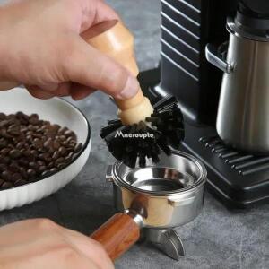 Portafilter 청소 브러시 바리스타 에스프레소 커피 탬퍼 51mm 54mm 나무 손잡이가 도구