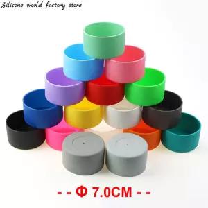17 색상 7.0CM 실리콘 컵 바닥 커버 단열 코스터 슬리브 워터 외장 70MM AntiSlip 병