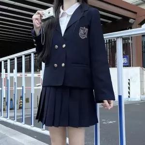 TBZ 4버튼 네이비 귀족학교 세라복 프레피룩 교복세트