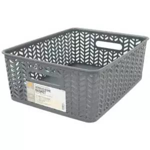 헤링본 AAD030C1 패턴 직사각 수납 바스켓 28x36x13