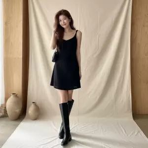 [옷자락] 여성 레이온 스판 셔링 슬림 미니 원피스