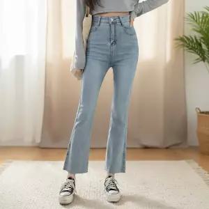 [옷자락] 여성 빈티지 세미부츠컷 데님 팬츠 워싱 Y2K