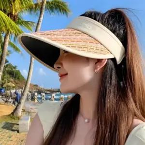 컬러풀 비치 모자 썬캡 여름 나들이 바캉스 코디 햇 휴양지 밀짚 모두팜