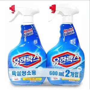 유한락스 곰팡이제거 욕실청소용 락스 화장실청소 600ml+600ml 세정제