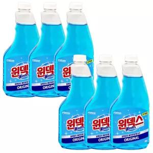윈덱스 유리세정제 리필 x 6개 /다용도 욕실 주방 자동차 가정용품 유리 청소 유리창 청소