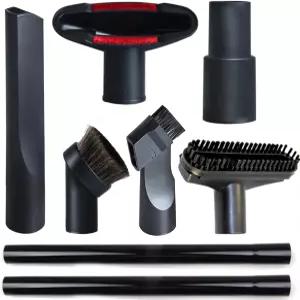 상점 진공 액세서리용 부착물 8팩 1/4인치 - 연장 지팡이 2개 32mm 및 호스 어댑터 1개 청소기 브러시 키트