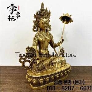 네팔 탄트라 티베트 순수 구리 그레이트 우산 커버 부처님 어머니 조각상 두감 타라 보살 21cm
