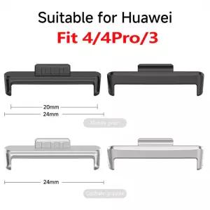 화웨이 워치핏 4 프로 3 스트랩 커넥터 팔찌 메탈 스테인리스 스틸 20mm 밴드 폭 액세서리용 1쌍 어댑터