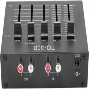 리카베이 미니 포노 턴테이블 프리앰프 EQ 2 채널 디지털 사운드 이퀄라이저 3밴드 12dB 톤 조정 밸런스