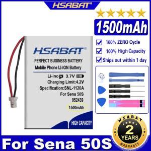 호환 Octelect Sena 50S / 30K 오토바이 블루투스 헤드셋 헬멧 인터콤 교체 플러그 배터리 용 HSABAT 50S 1500mAh 배터리