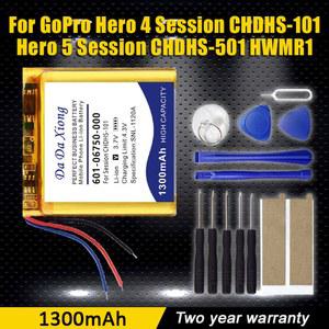 호환 601-06750-101 601-06750-000 601-10257-000 1300mAh 배터리 고프로 4 세션 CHDHS-101 / 5 세션 CHDHS-501 HWMR1용