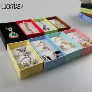 12 개/몫 보석 주최자 스토리지 선물 상자 목걸이 귀걸이 반지 종이 Jewellry 포장 컨테이너 보우