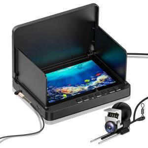 ZXBVSU 수중 낚시 카메라 5인치 IPS LCD 스크린 적외선 야간 투시 6000mAh 얼음 휴대용 물고기 탐지기 호수 보트 카약 낚시용 케이블 100피트