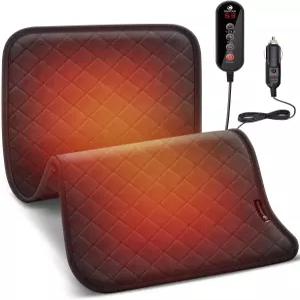 12V/24V 차량용 온열 담요 여행용 쿠코코 12인치 x 24인치 5가지 열 설정이 가능한 전기 자동 꺼짐
