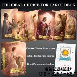 핑크 타로 카드 세트 78개 13x8cm 로맨틱하고 우아한 디자인 종이 설명서 포함 초보자 홈 데코레이션에 적