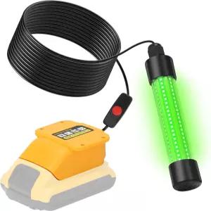 OLIBUY LED 수중 그린 낚시 조명 13W 1300루멘 IP68 등급의 야간 부두 보트 카약(배터리 없음)용 잠수정