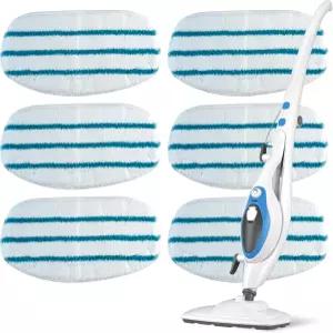 블루스타즈 6팩 교체용 스팀 걸레 패드 - PurSteam ThermaPro 10-in-1 호환 세척 및 재사용 가능한 211