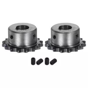 2pcs ISO/DIN 06B 롤러 체인 스프로킷 B 타입 6mm 보어 3/8인치 피치 A3스틸 싱글 스트랜드 경화 6 톱니