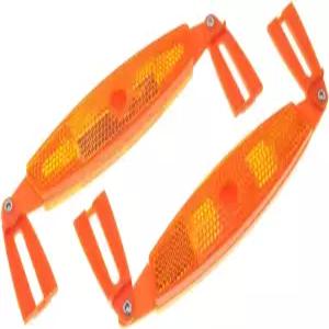 Maxmoral 2PCS 전기 자전거 휠 허브 스포크 반사 스트립 나사 장착 연장 주황색 플라스틱 9.05 x 1.06인치