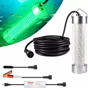 트랜스포머 AC100~265V의 HUSUKU FS2-1 LED 수중 낚시 조명 - 400W 40 000lm 33피트 코드 그린 나이트