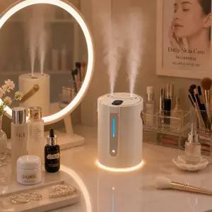 사무실 아기방 침실 거실 탁상용 가습기 USB 미니 초음파 대용량 듀얼분사 저소음 LED 무드등