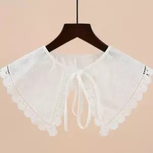 화이트 레이스 펀칭 블라우스카라 셔츠 페이크카라 이너 넥케이프 넥케이프 넥카라