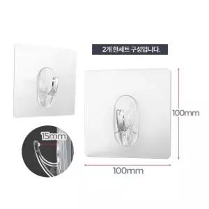 강력흡착 재사용 벽 고리 후크 걸이 대형 2P 다용도 타일 방