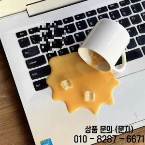 새로운 커피가 흘린 모양의 모래 조각품 무서운 소설같은 이상한 데스크탑 장식 장난감 재미있는 선물 휴대