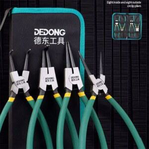 호환 4Pcs 4in1 Circlip 펜치 세트 보관 가방 코 플라이어 Staight Bent Plier 내부 외부 고정 스냅 링 리무버