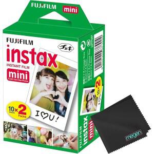 후지필름 미니 인스턴트 필름화이트 89111250초 257초 90 300대 카메라 인스탁스 링크의 W /마이크로파이버 천 바이 메겐 20장 인쇄