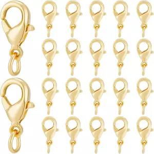 PH PandaHall 50pcs 14K 금도금 랍스터 걸쇠 세트 4mm 오픈 점프 링이 있는 황동 발톱 DIY 팔찌 귀걸이
