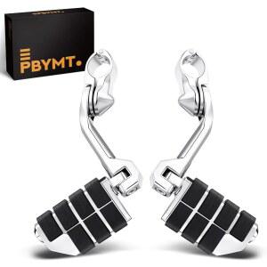 PBYMT 하이웨이 페그 롱 앵글 304 스테인리스 스틸 풋페그 풋레스트 핏 할리 데이비슨 투어링 스트릴 가이드 크롬과 호환되는 1인치 및 1.25인치25/32mm 크래시 바 제공