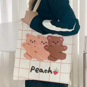 학생용 캔버스 숄더백 동물무늬 에코 숄더 가방 보조가방 캐릭터에코백 여성에코백