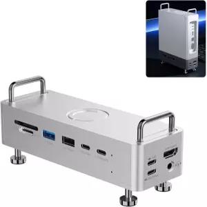 ULANZI QT03 10in1 USBC 도킹 스테이션 M4 및 40Gbps SSD 인클로저 4K HDMI 4 SD/TF 리더 3.5mm 오디오