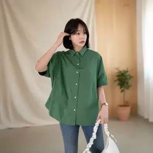 여성 카라넥 남방 빅사이즈 라글란 옆면 포인트 셔츠