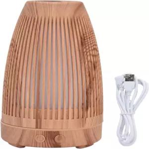100-200ml 에센셜 오일 디퓨저 USB 충전식 우드 그레인 홈 오피스 침실용 조용한 야간 조명