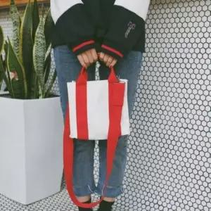 레트로 스타일 캔버스 크로스백 와인색 숄더 에코백 여행용 가방 캔버스가방