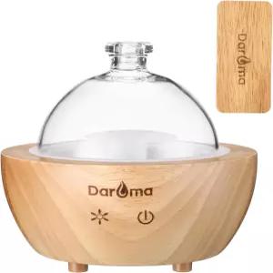 2025 업그레이드된 원격 핸드메이드 유리 및 리얼 우드 에센셜 오일 디퓨저 아로마테라피 200ml 7가지 LED