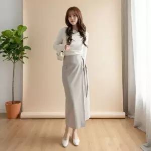 [다잇템] 여성용 클래식 출근룩 롱 치마 컬럼랩24416792588872