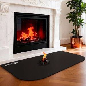 FLASLD 방화 실내 벽난로 엠버 스토브용 패드 유리 보호 25 39인치 난연 하스 키미네아용 러그 야외 매트